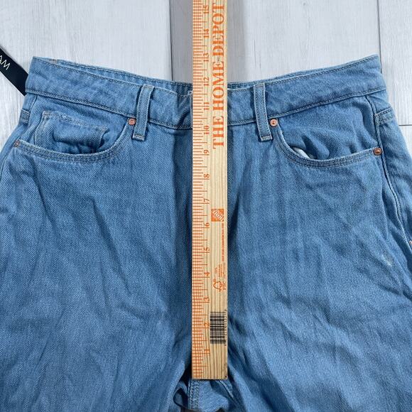 Paige Jeans Womens 29 Harper Wide Leg Light Blue Distressed Hem Relaxed Pants - Picture 16 of 16